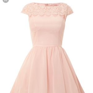Chi chi London pink lace cap sleeve dress